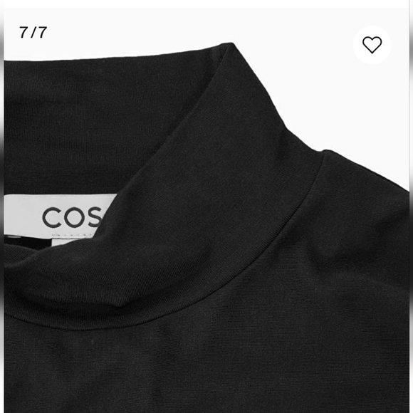 COS Black Relaxed Sleeve Mock Neck Long Top - Picture 3 of 3